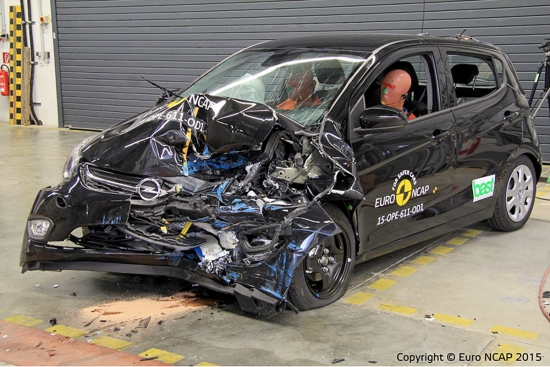 Oktobrī aizvadītajos EuroNCAP drošības testos no Opel Karl tika gaidīts labāks rezultāts