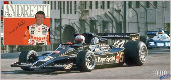 Mario Andreti ar „Lotus”. 1977.