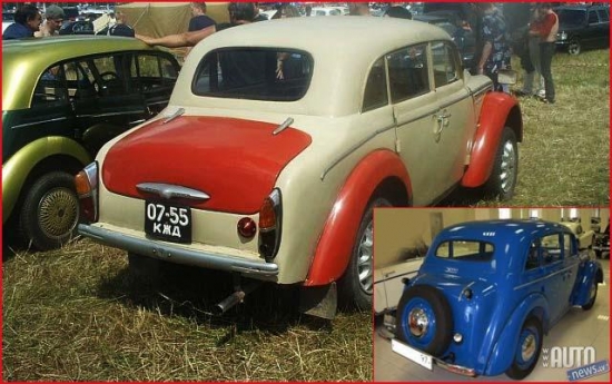 Москвич-401 ar piemeistarotu bagažnieku no Москвич-403.